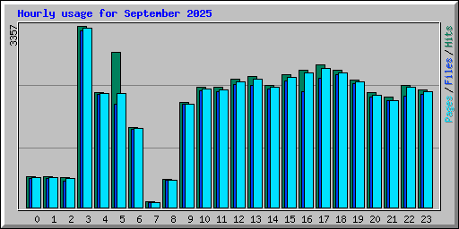 Hourly usage for September 2025